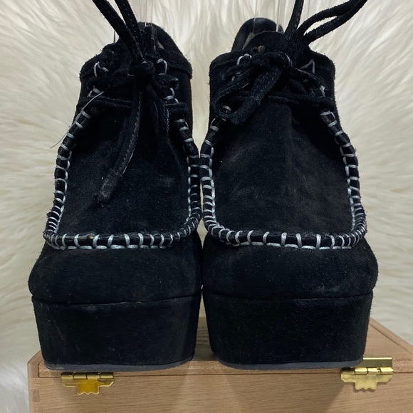 L.A.M.B. Nate Platform Suede Wedge Booties - Picture 4 of 13